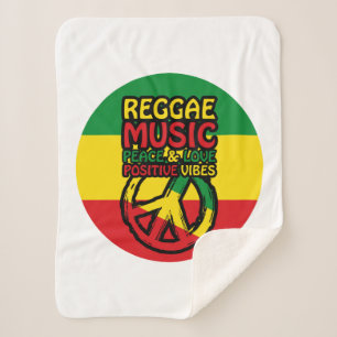 Couverture Sherpa Symbole Reggae et Paix avec citations positives