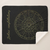 Couverture Sherpa Symbole Zodiac horoscope constellations carte or (Devant (Horizontal))