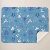 Couverture Sherpa Symboles Hanoukka (Devant (Horizontal))