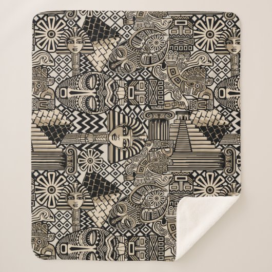 Couverture Sherpa Symboles historiques anciens Style de tatouage (Devant)