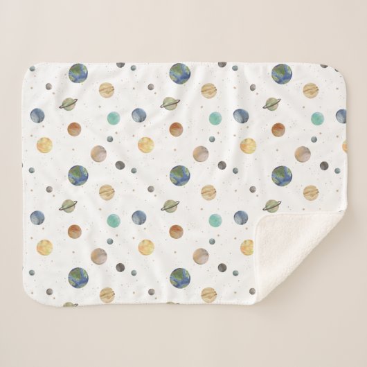Couverture Sherpa Système solaire bébé (Devant (Horizontal))