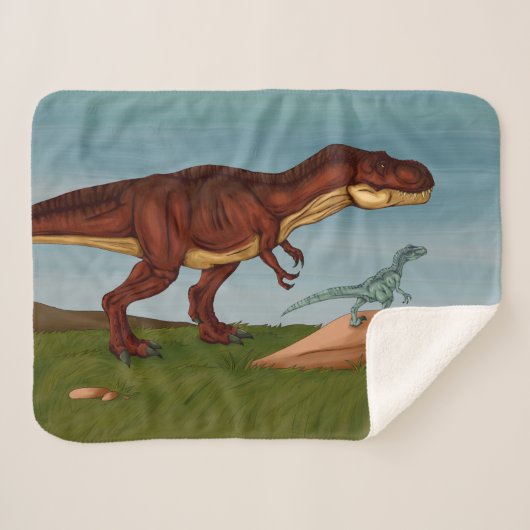 Couverture Sherpa T-Rex et Velociraptor (Devant (Horizontal))
