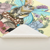 Couverture Sherpa Tabby Fairy Cat Mushroom Floral (3/4)
