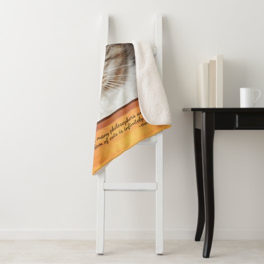 Couverture Sherpa Tabby gris (En situation)