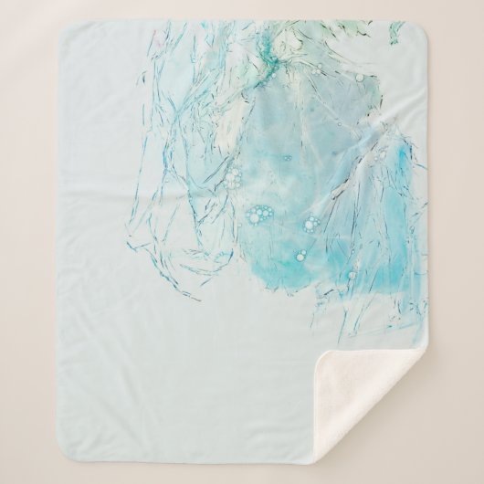 Couverture Sherpa Tableau abstrait bleu et blanc (Devant)