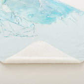 Couverture Sherpa Tableau abstrait bleu et blanc (3/4)
