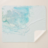 Couverture Sherpa Tableau abstrait bleu et blanc (Devant (Horizontal))