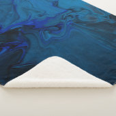 Couverture Sherpa Tableau abstrait bleu et noir (3/4)