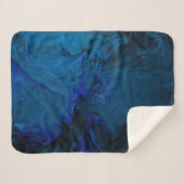 Couverture Sherpa Tableau abstrait bleu et noir (Devant (Horizontal))