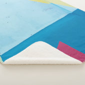 Couverture Sherpa Tableau abstrait bleu, rouge, rose et jaune (3/4)