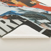 Couverture Sherpa Tableau abstrait noir blanc et orange (3/4)