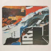 Couverture Sherpa Tableau abstrait noir blanc et orange (Devant (Horizontal))