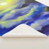 Couverture Sherpa Tableau des vagues bleu foncé sous le soleil (3/4)