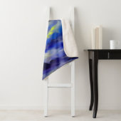 Couverture Sherpa Tableau des vagues bleu foncé sous le soleil (En situation)