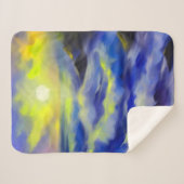 Couverture Sherpa Tableau des vagues bleu foncé sous le soleil (Devant (Horizontal))