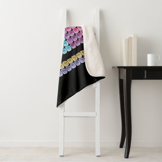 Couverture Sherpa Tableau périodique des éléments lancer l'oreiller (En situation)