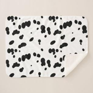 Couverture Sherpa Taches de dalmatien noir et blanc Poil de chien