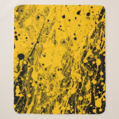 Couverture Sherpa Taches de peinture noire et jaune (Devant)