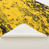 Couverture Sherpa Taches de peinture noire et jaune (3/4)