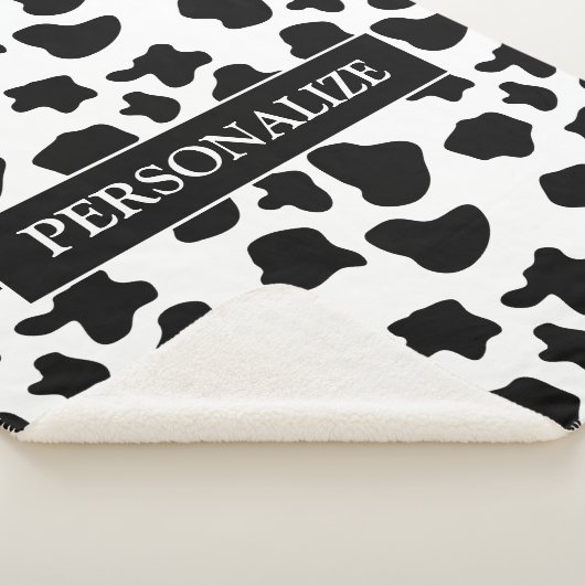 Couverture Sherpa Taches de vache blanches et noires sur mesure Taur (3/4)