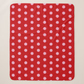 Couverture Sherpa Taches roses sur fond rouge (Devant)