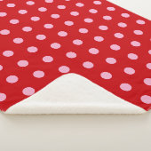 Couverture Sherpa Taches roses sur fond rouge (3/4)