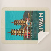 Couverture Sherpa Taïwan | Pagode Du Dragon Et Du Tigre (Devant (Horizontal))