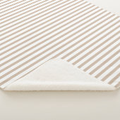 Couverture Sherpa Tan beige moderne et rayures blanches motif chic (3/4)