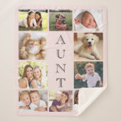 Couverture Sherpa Tante 10 Photo Collage rose (Devant)