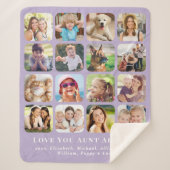 Couverture Sherpa Tante 16 Photo Collage Purple (Devant)