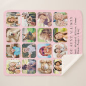 Couverture Sherpa Tante 16 Photo Collage rose (Devant (Horizontal))