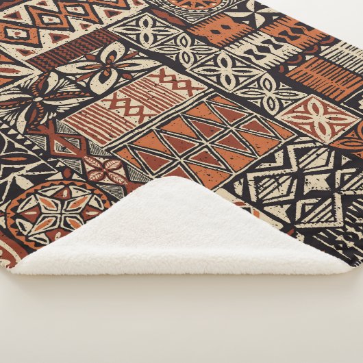 Couverture Sherpa Tapa hawaïen : Patchwork tribal (3/4)