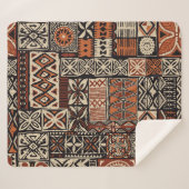 Couverture Sherpa Tapa hawaïen : Patchwork tribal (Devant (Horizontal))