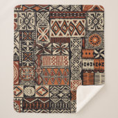 Couverture Sherpa Tapa hawaïen : Patchwork tribal (Devant)