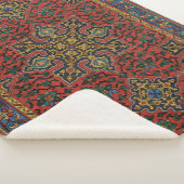 Couverture Sherpa Tapis persan rouge bleu classique (3/4)