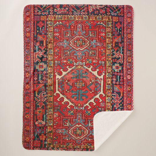 Couverture Sherpa Tapis persan turc oriental antique (Devant)