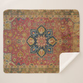 Couverture Sherpa Tapis rouge or Kashan tapis Perse Asiatique (Devant (Horizontal))