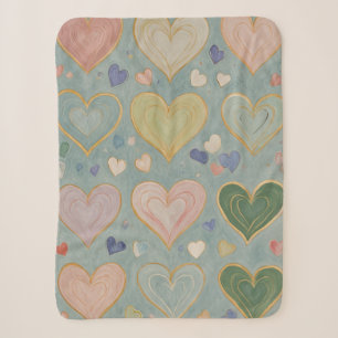 Couverture Sherpa Tapisserie Pastel Heart
