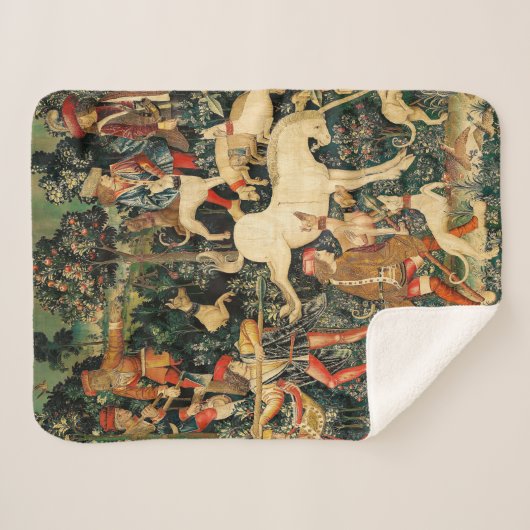 Couverture Sherpa Tapisseries Unicorn Classique médiéval défend la c (Devant (Horizontal))