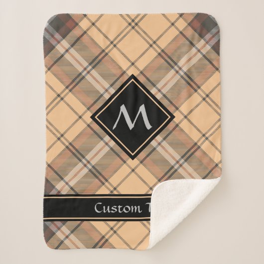 Couverture Sherpa Tartan beige et Brown (Devant)
