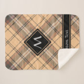Couverture Sherpa Tartan beige et Brown (Devant (Horizontal))
