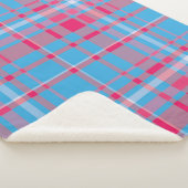 Couverture Sherpa Tartan bleu et rouge (3/4)