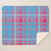 Couverture Sherpa Tartan bleu et rouge (Devant (Horizontal))
