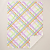 Couverture Sherpa Tartan coloré arc-en-ciel mignon (Devant)