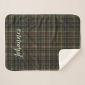 Couverture Sherpa Tartan foncé (Plaid) personnalisé (Devant (Horizontal))