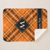 Couverture Sherpa Tartan orange d'Halloween (Devant (Horizontal))