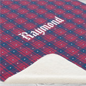 Couverture Sherpa Tartan - Patriotique - Bleu Rouge Étoiles Blanches