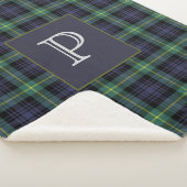 Couverture Sherpa Tartan plat personnalisé À damiers monogramme (3/4)