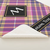 Couverture Sherpa Tartan rose, or et bleu (3/4)
