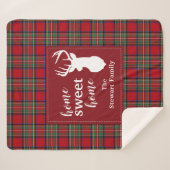 Couverture Sherpa Tartan Rouge Clan Stewart (Devant (Horizontal))